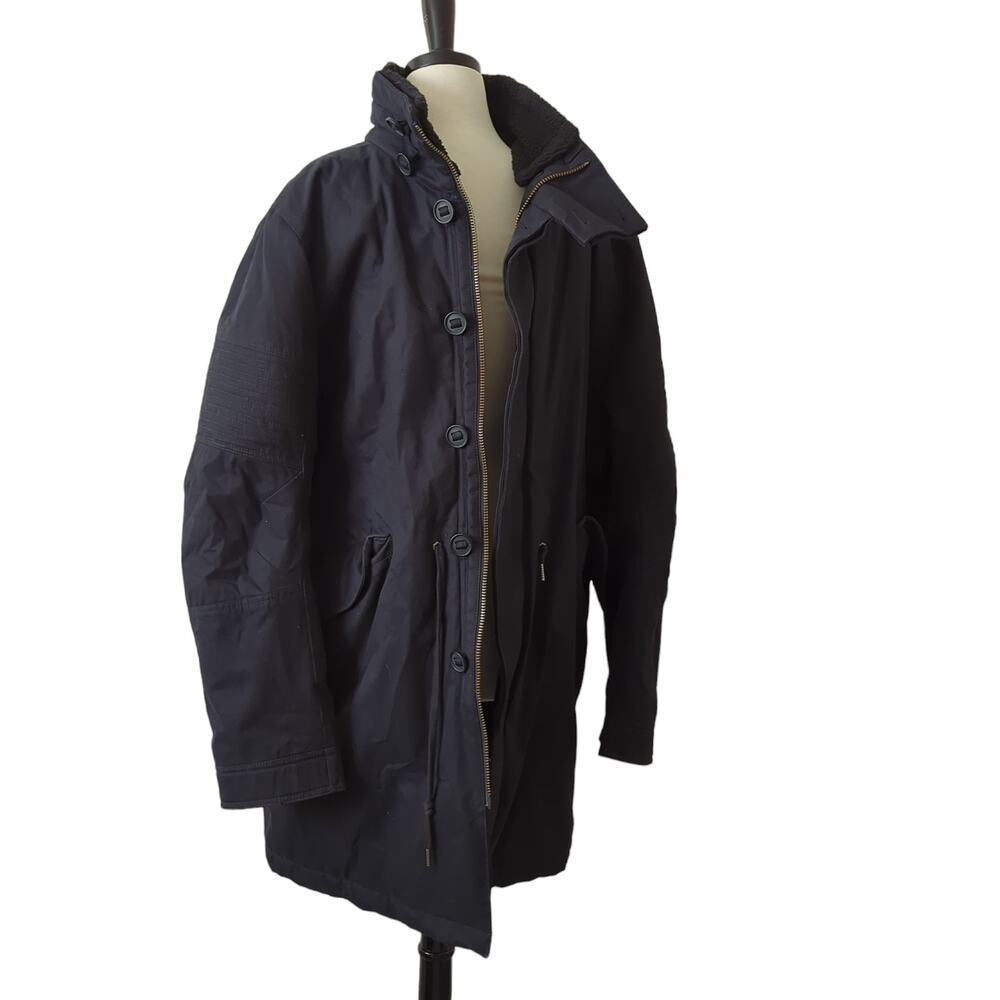 Helmut Lang Jacket Black XL Winter Coat Cargo Utility Hooded Parka Heavy Long - Picture 6 of 16